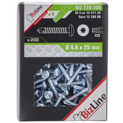 BIZ Schroef 4.8 x 25 mm torx (200 st)