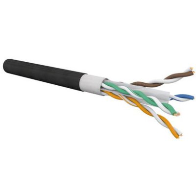 Gigamedia UTP-kabel Cat6 zwart outdoor (Rol 100m)